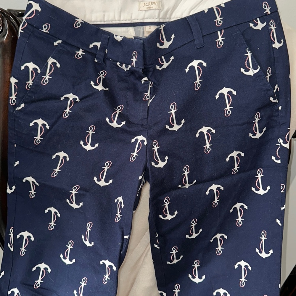 ‼️J. Crew Chino navy stretch chino pant w anchor accents (new without tags)